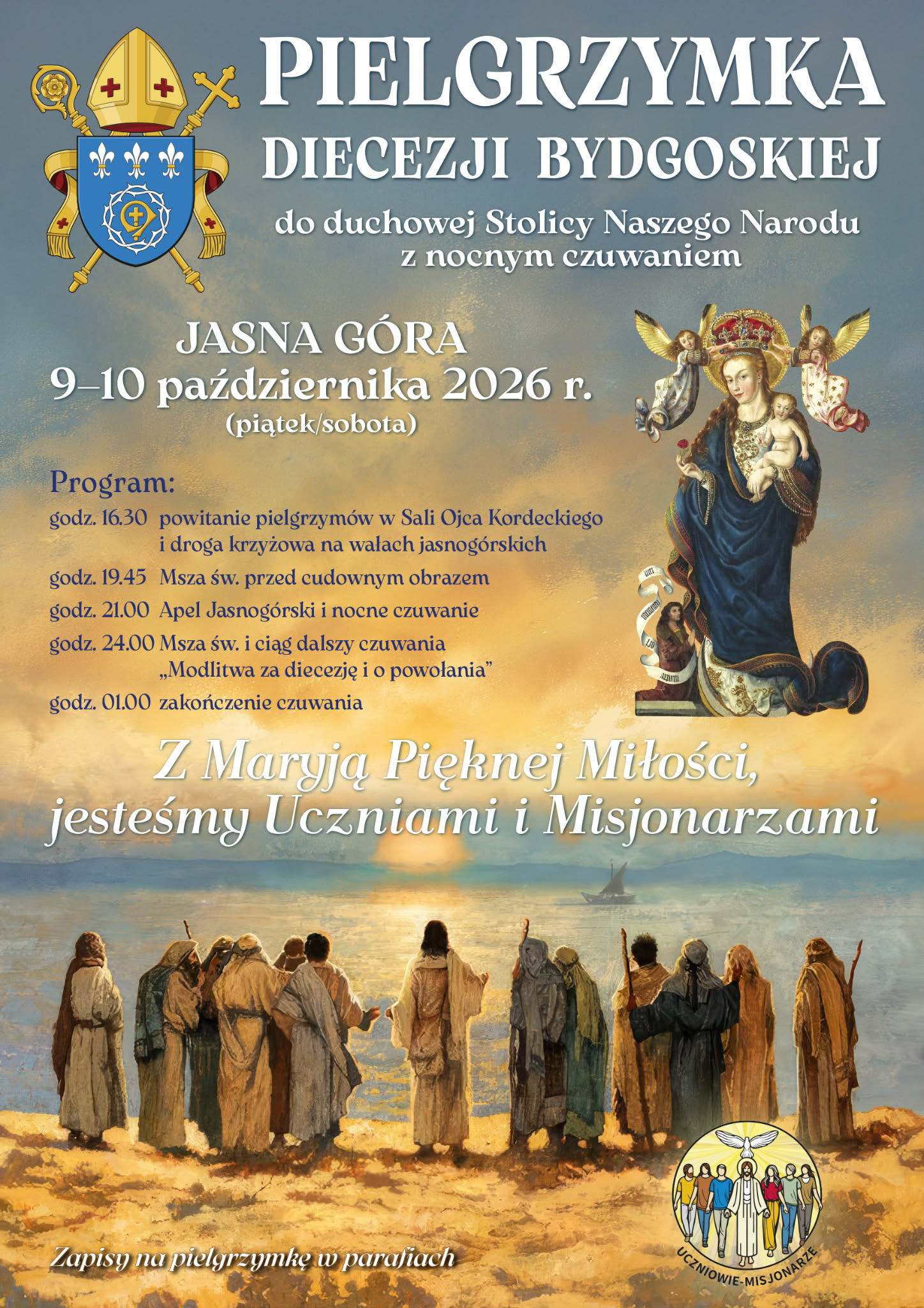 ZAPROSZENIE NA DIECEZJALNĄ PIELGRZYMKĘ NA JASNĄ GÓRĘ Z NOCNYM CZUWANIEM!